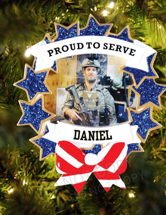 Armed Forces Picture Frame Personalized Ornament