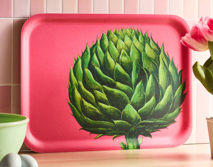 Artichoke Large Rectangular Birchwood Tray