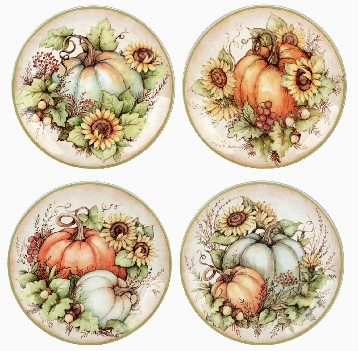 Autumn Harvest Breeze Salad Plate 9" Asst. - Set of 4