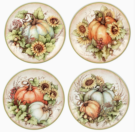 Autumn Harvest Breeze Salad Plate 9" Asst. - Set of 4