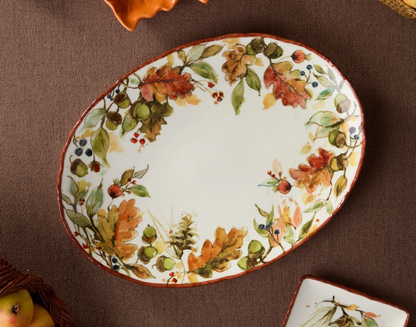 Autumn Meadows Oval Platter 16" X 12"