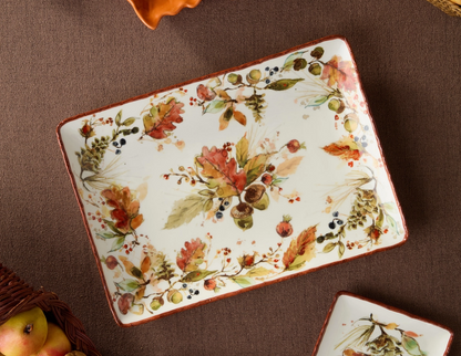 Autumn Meadows Rectangular Platter 14" X 10"