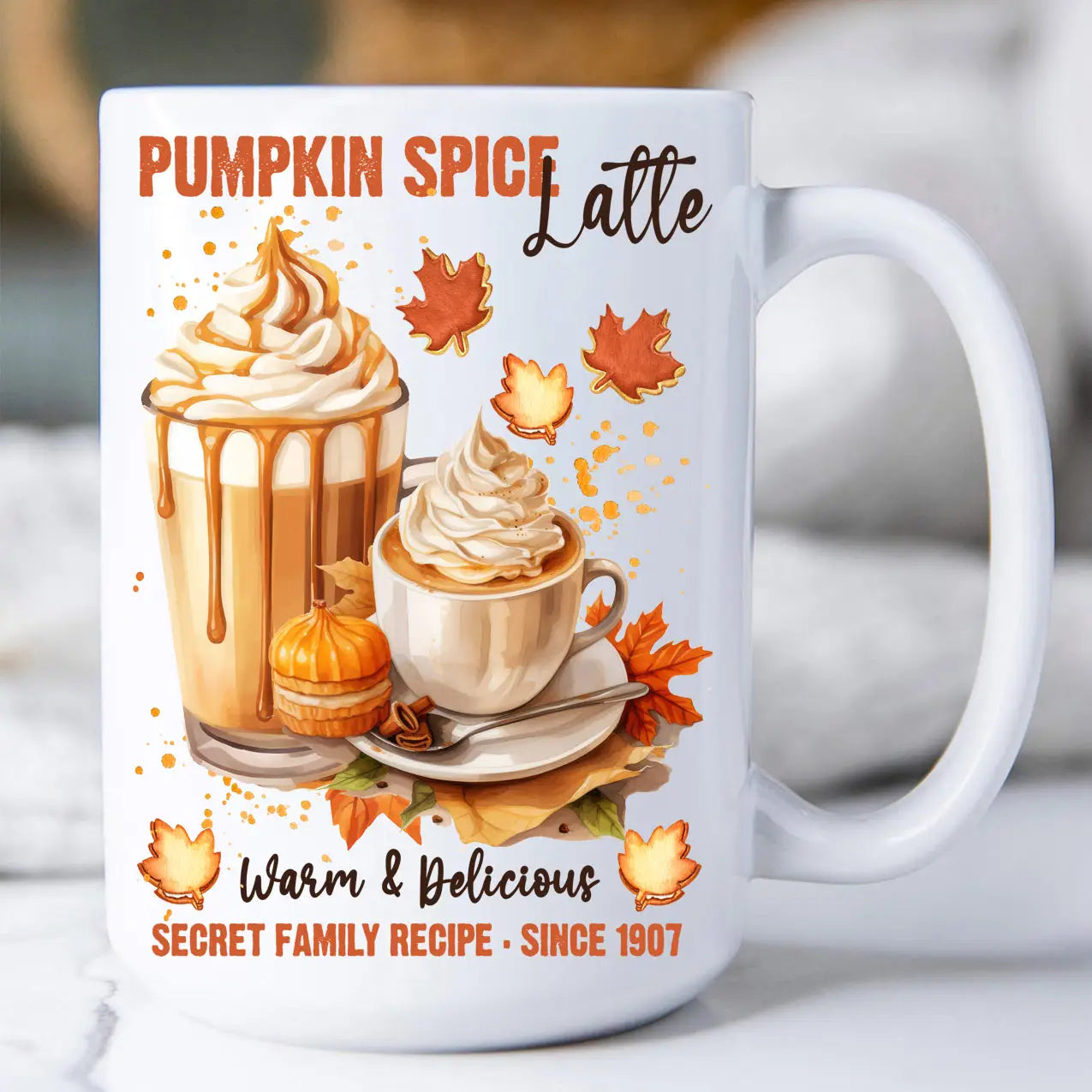 Autumn Pumpkin Spice Latte 15 oz. Coffee Mug