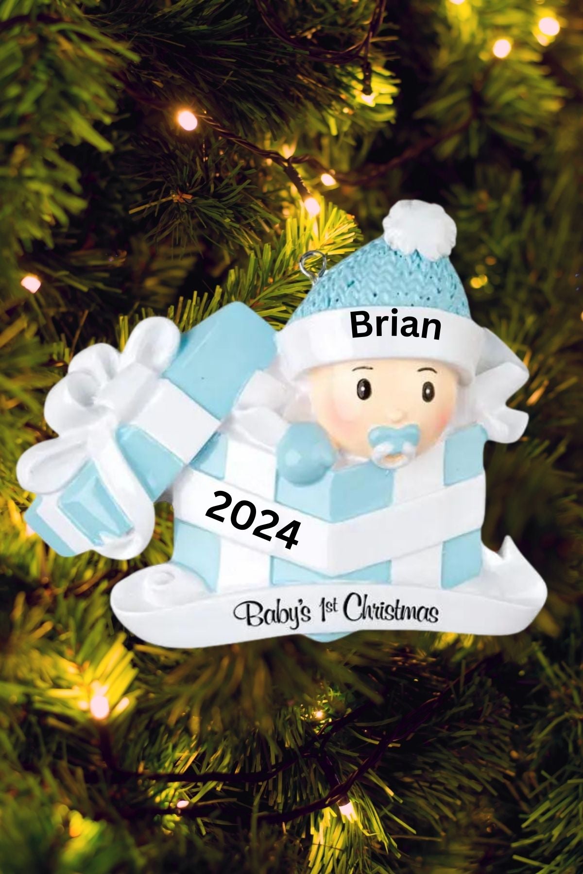 Baby in Present Personalized Ornament