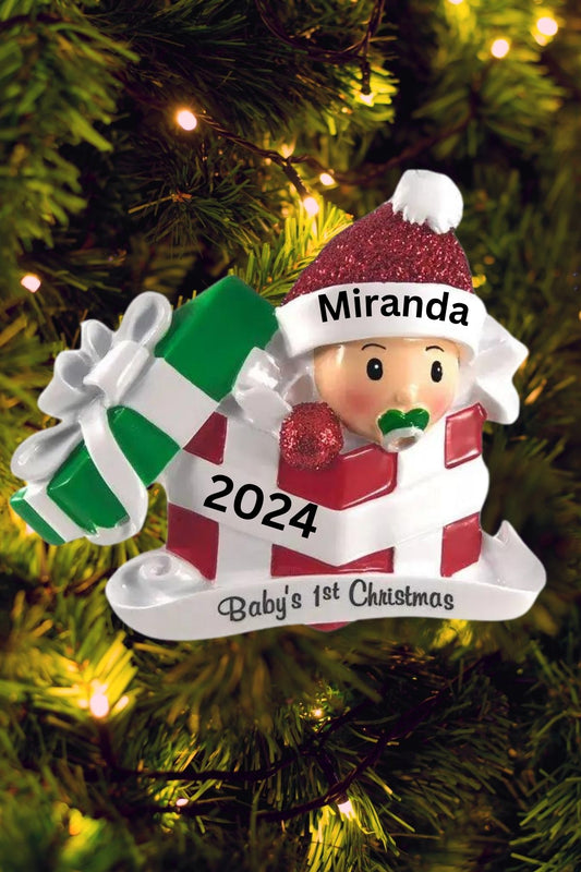 Baby in Present Personalized Ornament