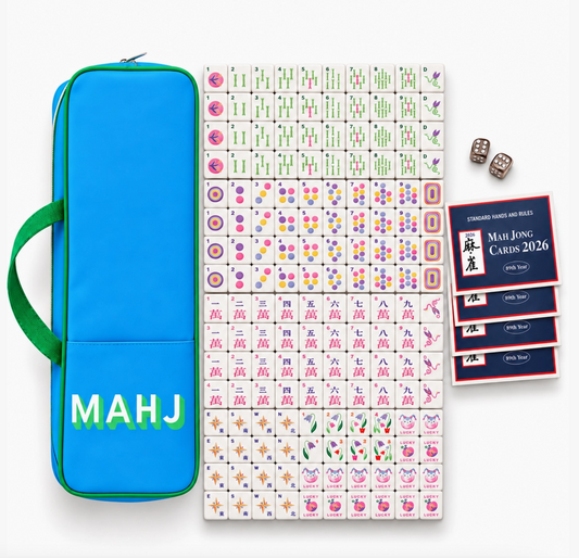 Bamboo Garden Mahjong Tile Set with Carrying Bag