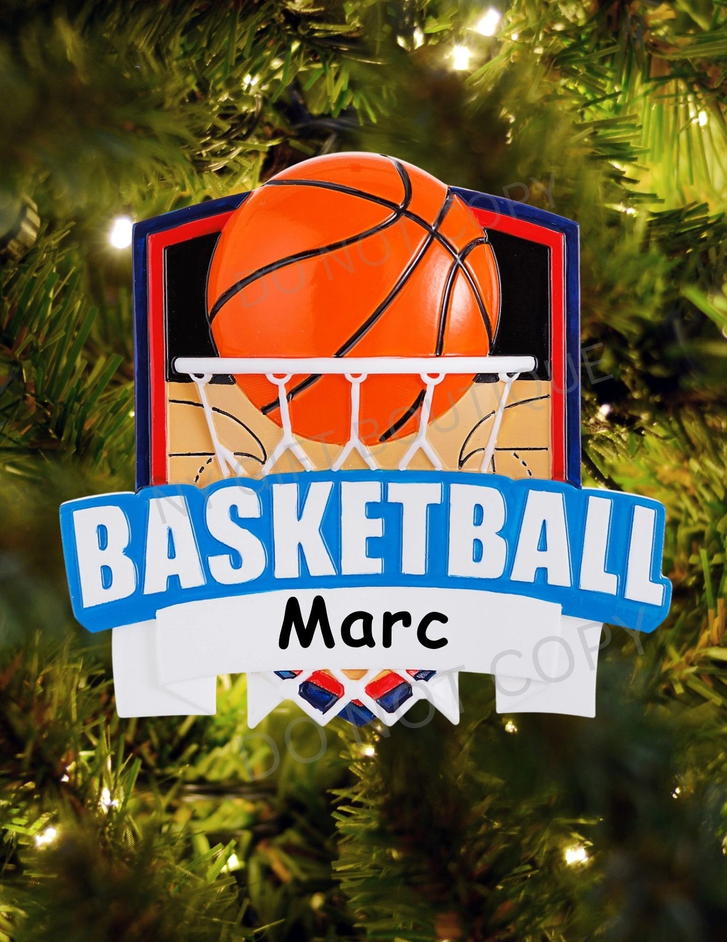 Basketball Shield Personalized Ornament