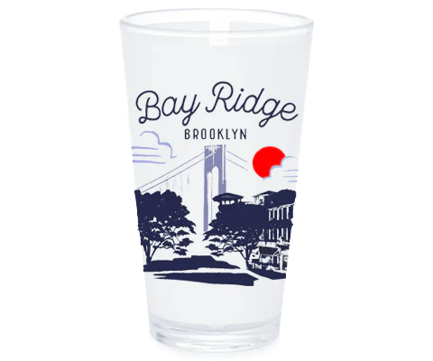 Bay Ridge Brooklyn Sketch Pint Glass