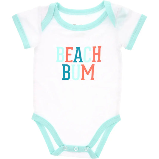Beach Bum Aqua Trimmed Onesie