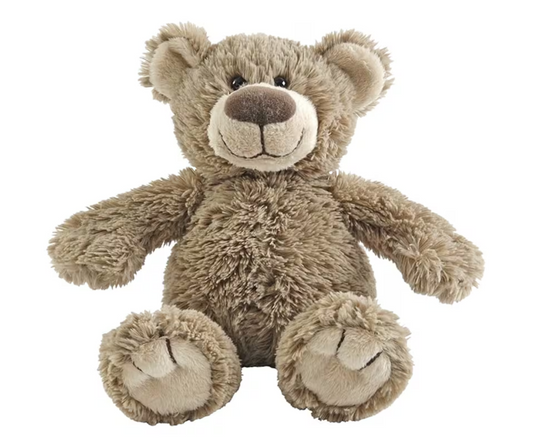 Plush teddy bear on a white background