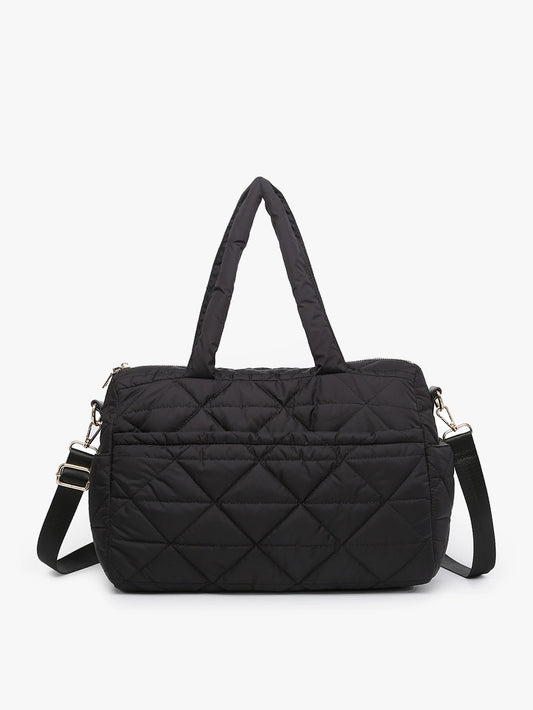 Billie Quilted Nylon Satchel