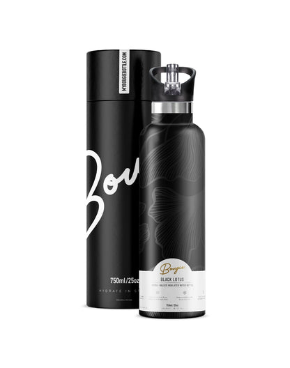 Black Lotus Gloss Flower 25 oz Insulated Water Bottle Preorder