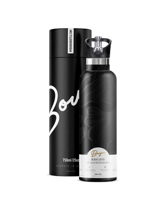 Black Lotus Gloss Flower 25 oz Insulated Water Bottle Preorder