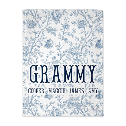 Blue Toile Family Blanket - NY Gift Boutique