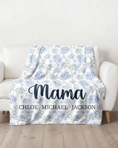 Blue Flower Family Blanket - NY Gift Boutique