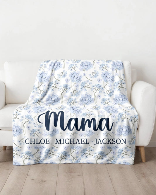 Blue Flower Family Blanket - NY Gift Boutique