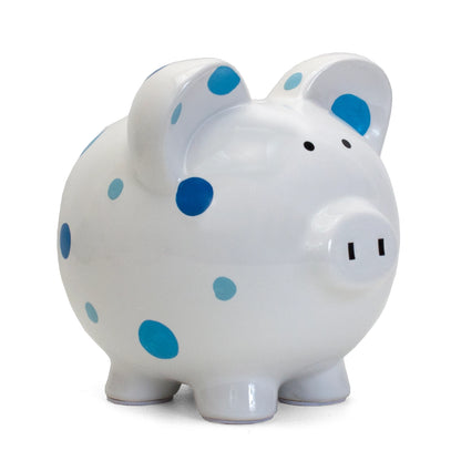 Blue Multi Dot Pig - Money Bank