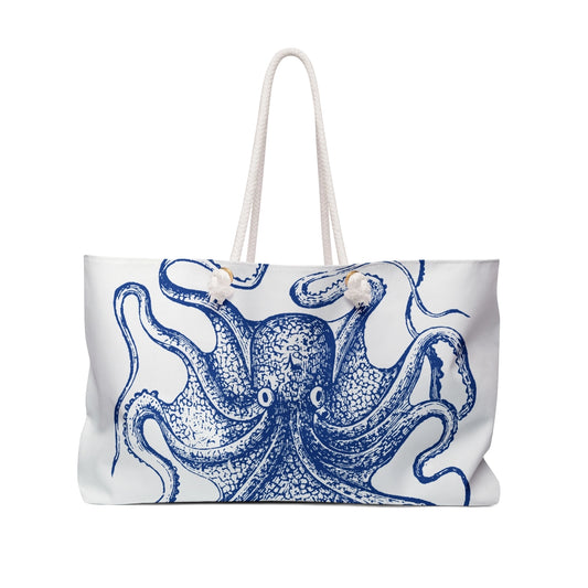 Blue Octopus Beach Tote Bag