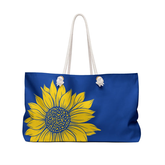 Blue Sunflower Beach Tote Bag