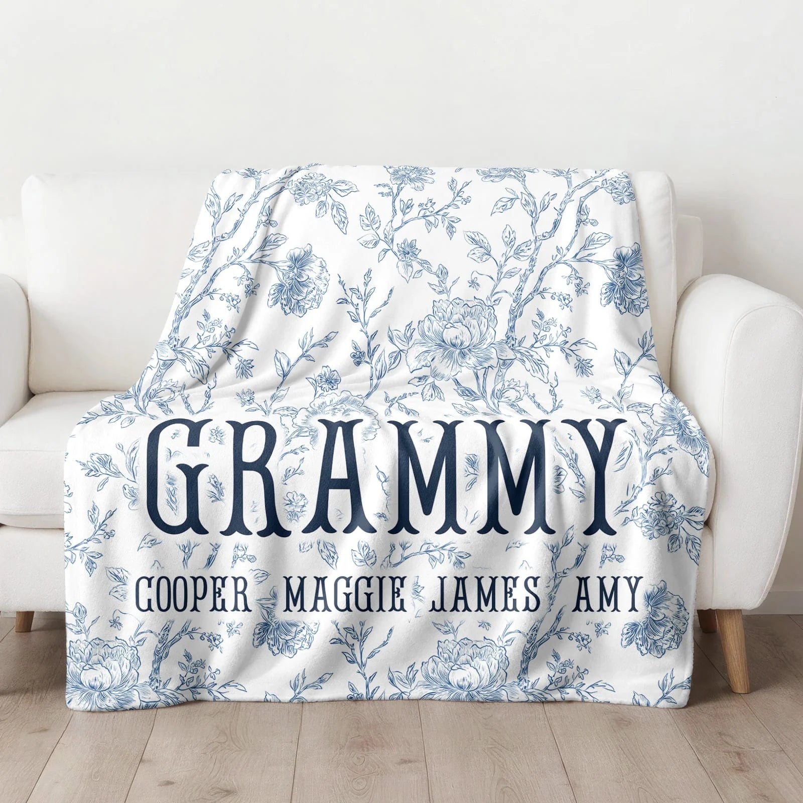 Blue Toile Family Blanket - NY Gift Boutique