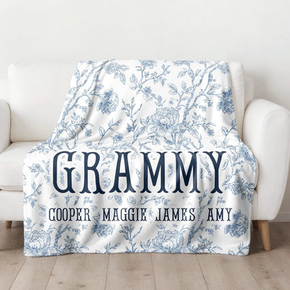 Blue Toile Family Blanket - NY Gift Boutique