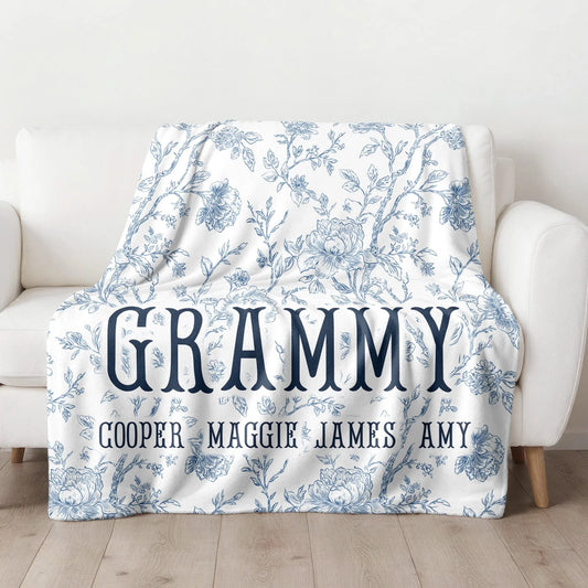 Blue Toile Family Blanket - NY Gift Boutique