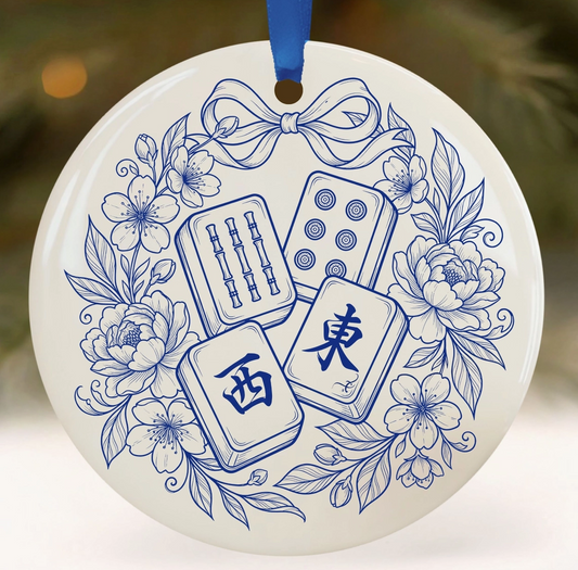 Blue & White Mahjong Christmas Ornament