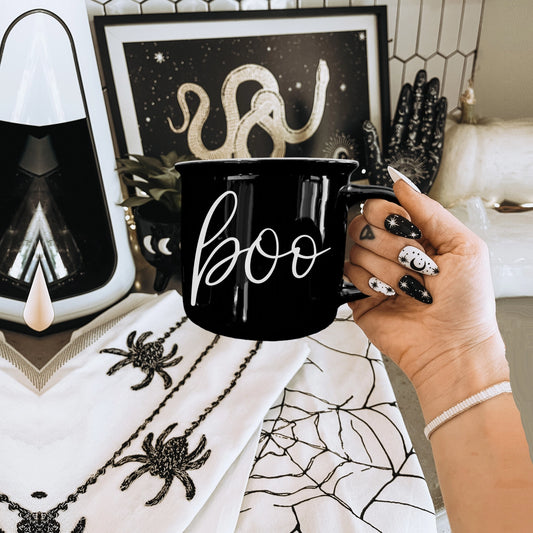 Boo Black Ceramic Mug