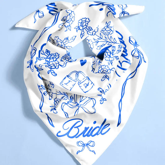 Bride Head Scarf - White Silk