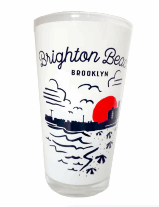 Brighton Beach Brooklyn Sketch Pint Glass
