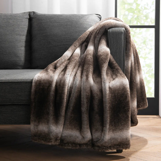Bronze Moon Faux Fur Throw Blanket, Gift Box Inc