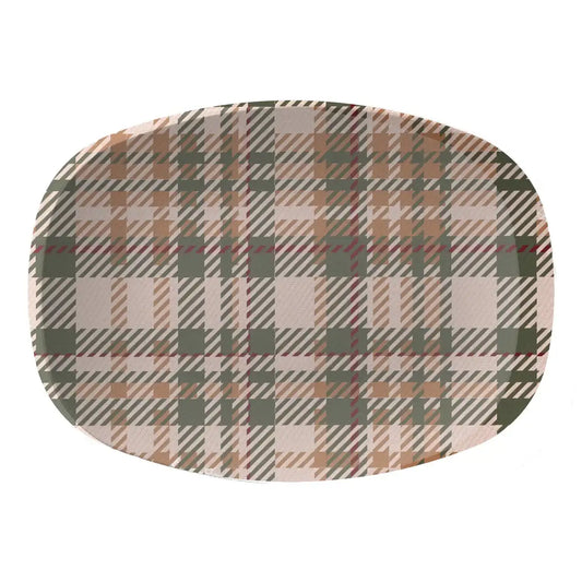 Brown Plaid ThermoSaf® Platter