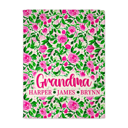Pink Roses Family Blanket