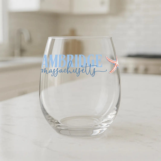 Custom City & State Stemless Glass 15oz - Star Fish