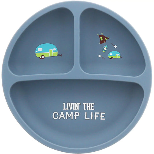 Camp Life - 7.75" Divided Silicone Suction Plate