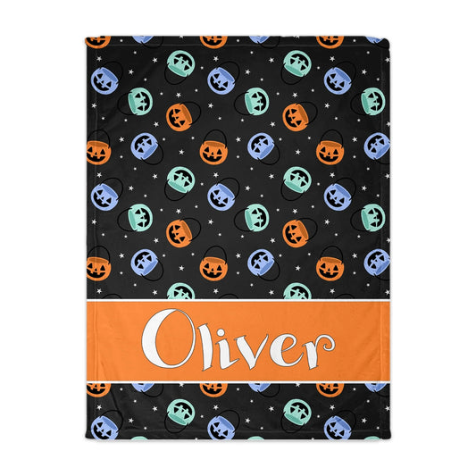 Halloween Bucket Personalized Blanket