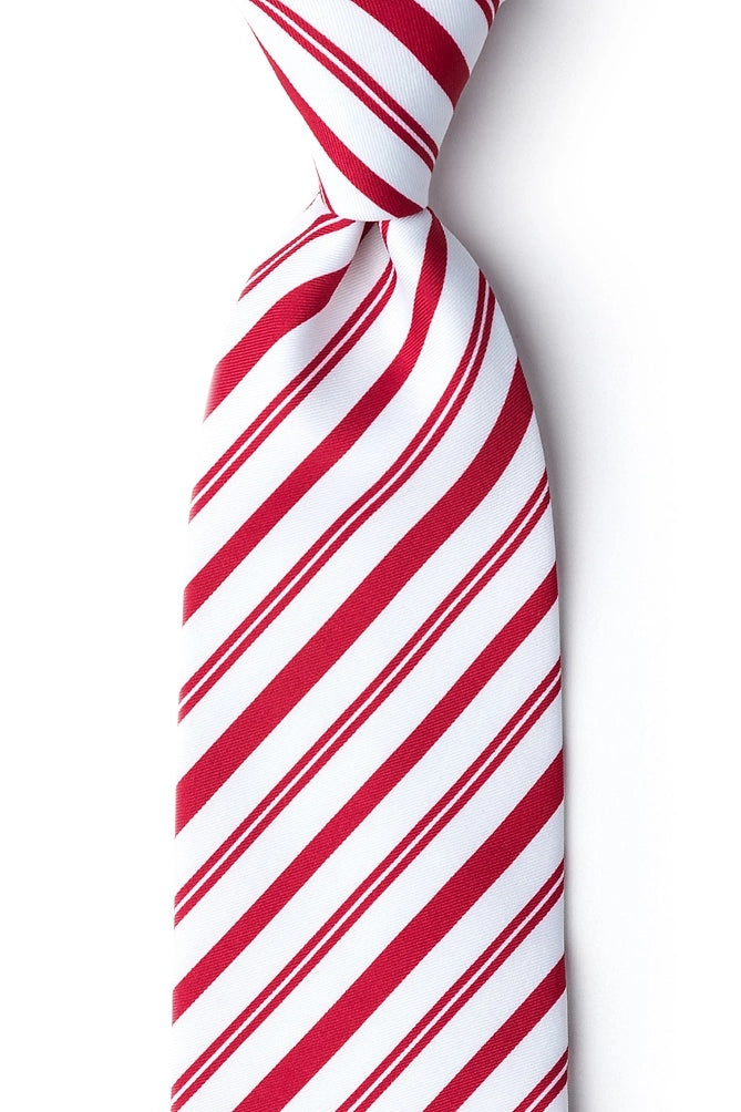 Candy Cane Tie By Wild Ties - Red Microfiber