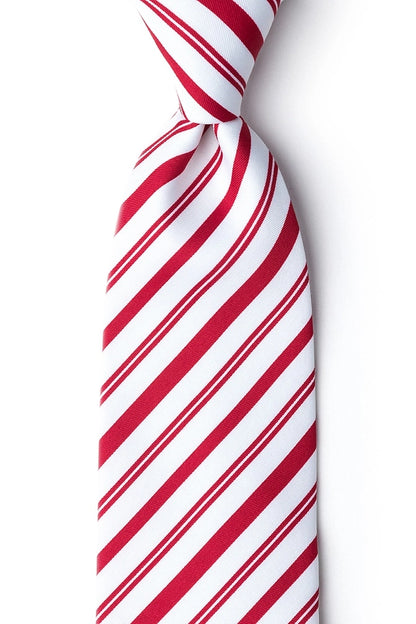 Candy Cane Tie By Wild Ties - Red Microfiber
