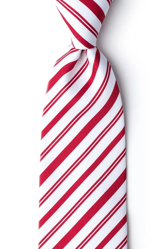 Candy Cane Tie By Wild Ties - Red Microfiber