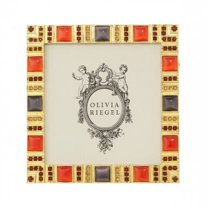 Decorative picture frame with colorful border and 'Olivia Riegel' branding