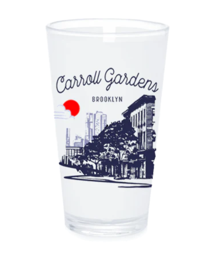 Carroll Gardens Brooklyn Sketch Pint Glass