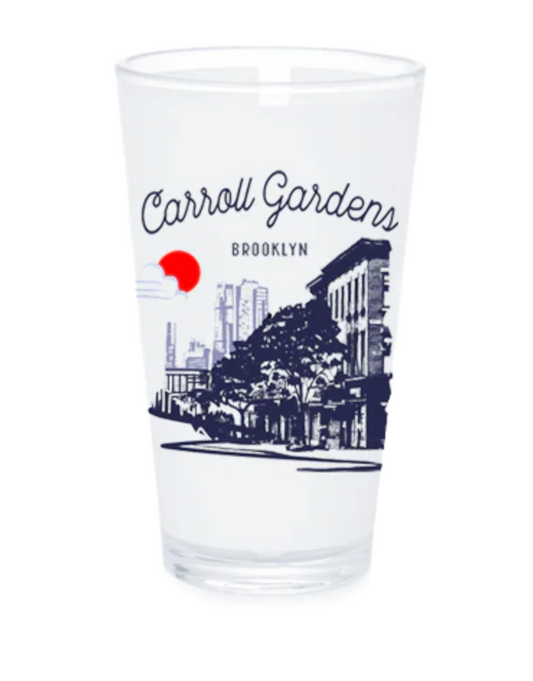 Carroll Gardens Brooklyn Sketch Pint Glass