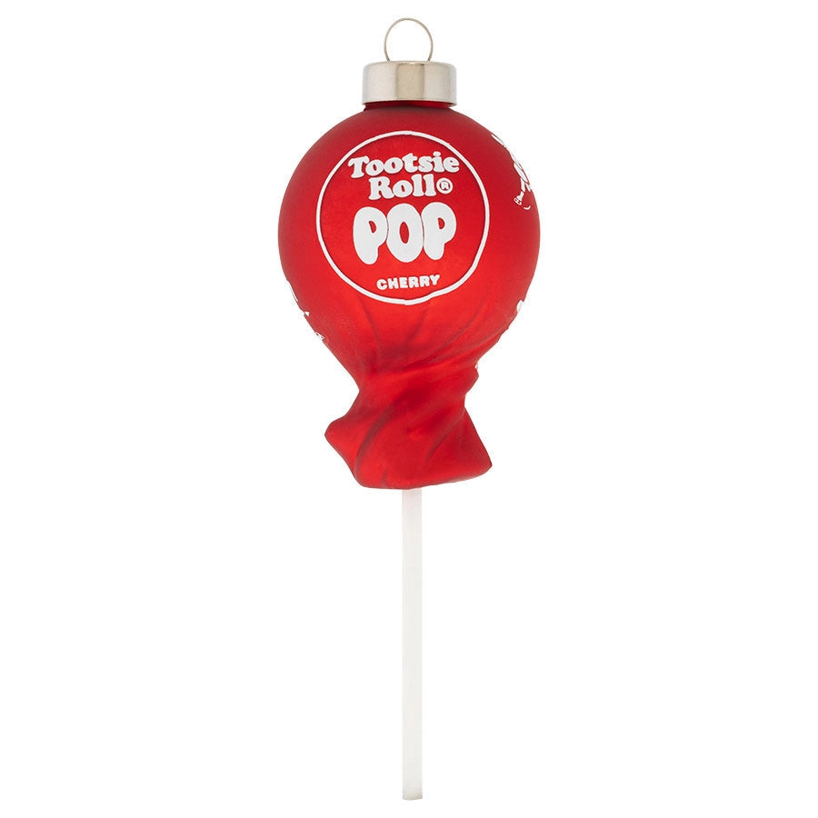 Cherry Tootsie Roll Pop - Holiday Glass Ornament