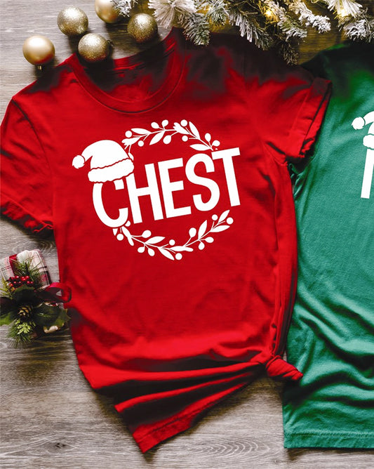 Funny Couples Christmas Chest + Nuts T Shirt