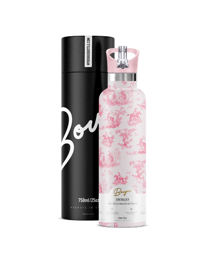 Chevalier Toile - Pink 25 oz Insulated Water Bottle