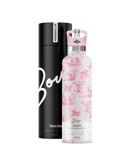 Chevalier Toile - Pink 25 oz Insulated Water Bottle