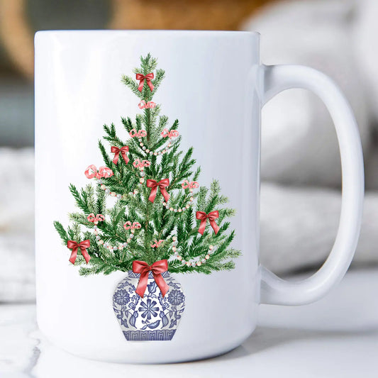 Chinoiserie Christmas Tree 15 oz. Coffee Mug