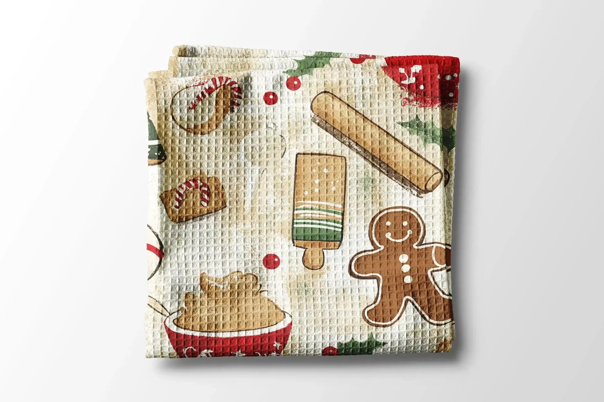 Christmas Cookie Waffle Weave Tea Towel - Thumbnail 3