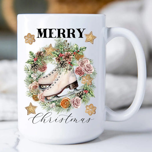 Christmas Ice Skates 15 oz. Coffee Mug