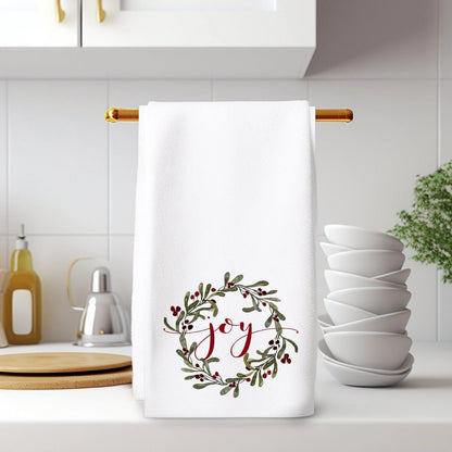Christmas Joy Wreath Hand Towel